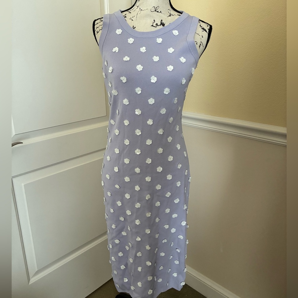 NWT Michael Kors Women’s Lavender Floral Tank Midi Dress size medium